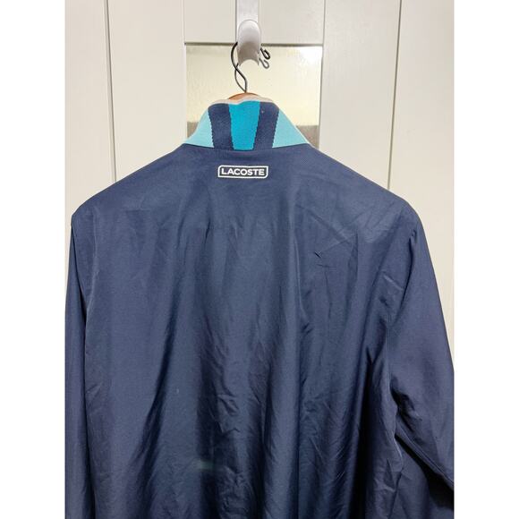 Lacoste Sport Dark Blue Full Zip Track Jacket Men's XL Multicolor Collar - Picture 12 of 15